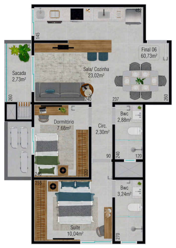 Apartamento, 2 quartos, 61 m² - Foto 11