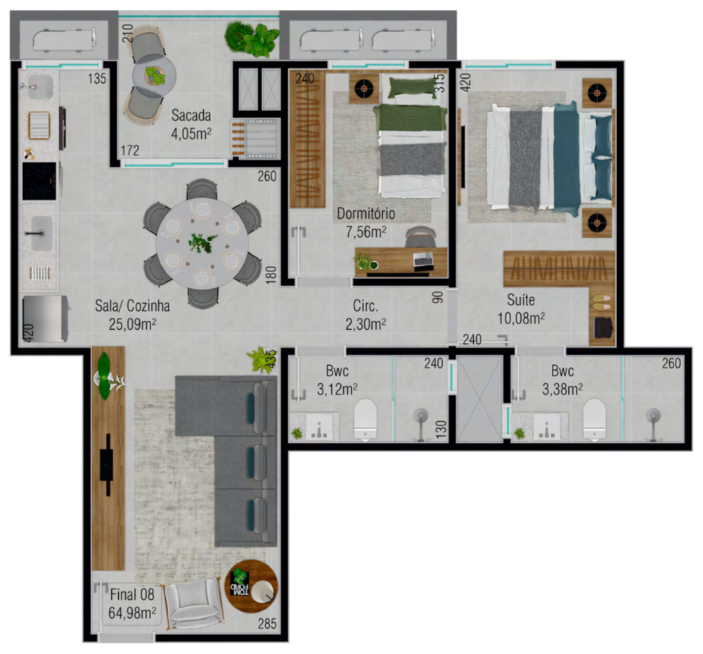 Apartamento, 2 quartos, 61 m² - Foto 12