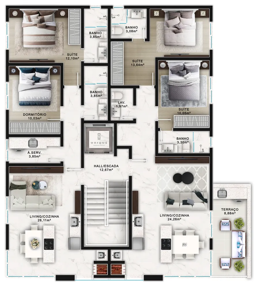 Cobertura, 2 quartos, 91 m² - Foto 11