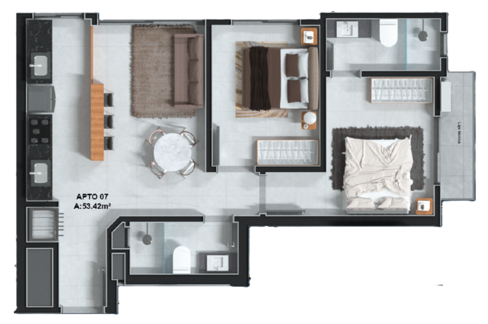 Apartamento, 1 quarto, 70 m² - Foto 1