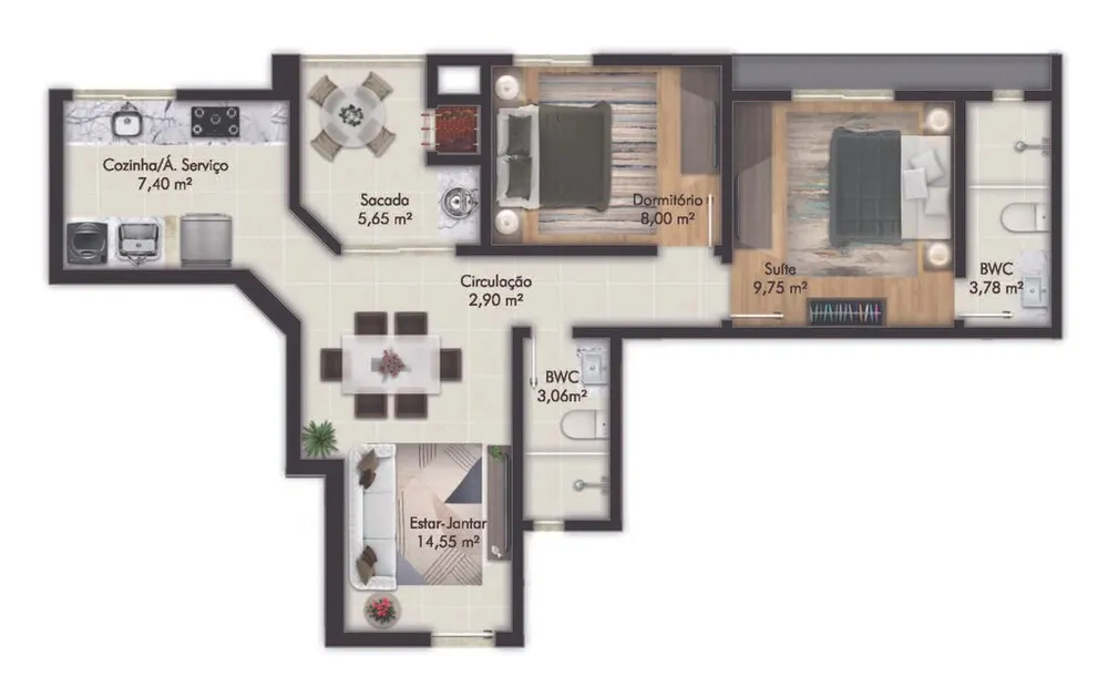 Apartamento, 2 quartos, 63 m² - Foto 8