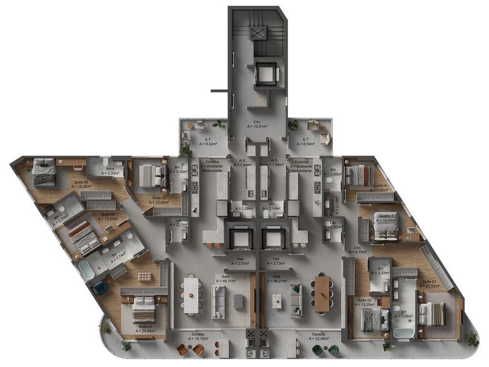 Apartamento à venda com 4 quartos, 200m² - Foto 5