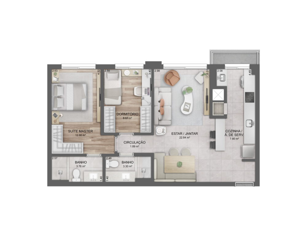 Apartamento, 2 quartos, 72 m² - Foto 12