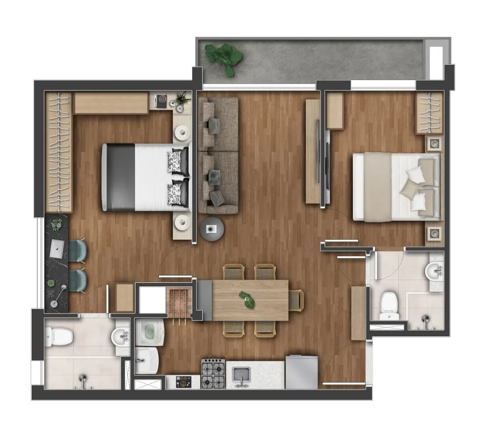 Apartamento, 2 quartos, 51 m² - Foto 11