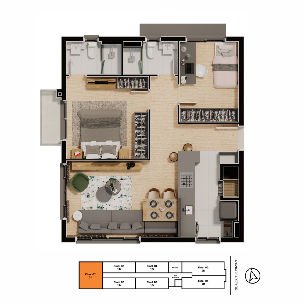 Apartamento, 2 quartos, 58 m² - Foto 7