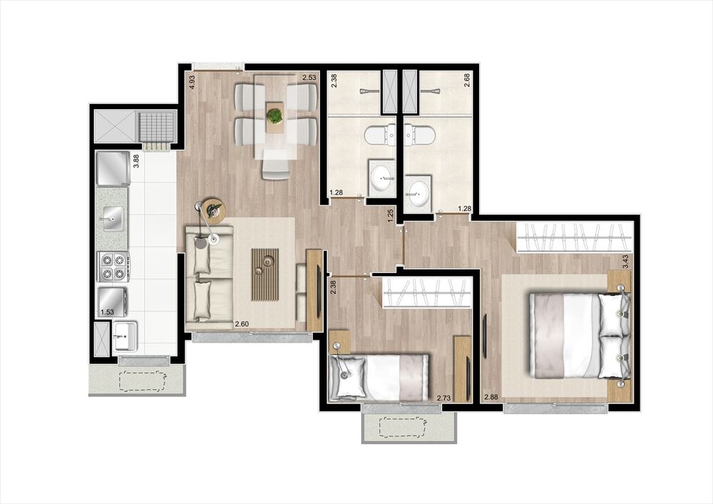 Apartamento, 3 quartos, 67 m² - Foto 8