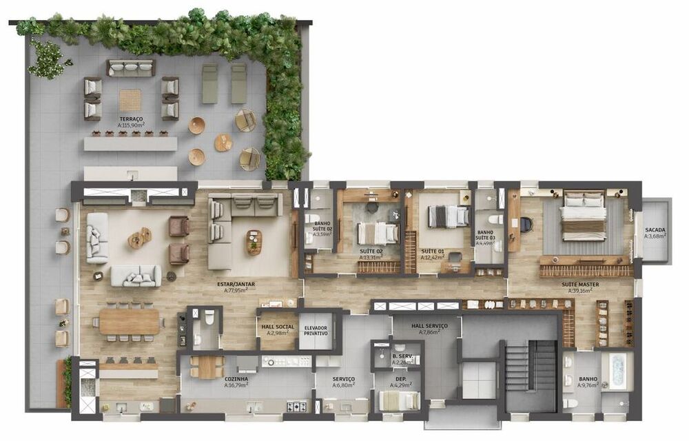 Apartamento, 4 quartos, 387 m² - Foto 3