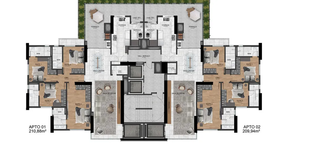Cobertura, 6 quartos, 361 m² - Foto 15
