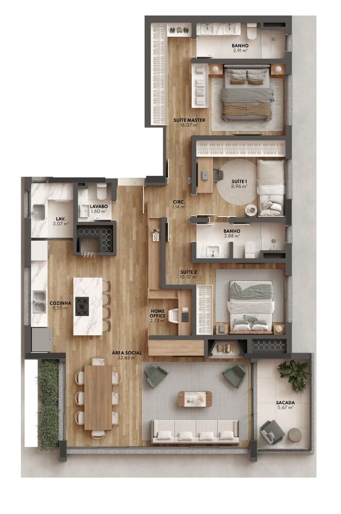 Apartamento, 3 quartos, 109 m² - Foto 1