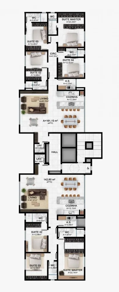 Apartamento, 3 quartos, 153 m² - Foto 2