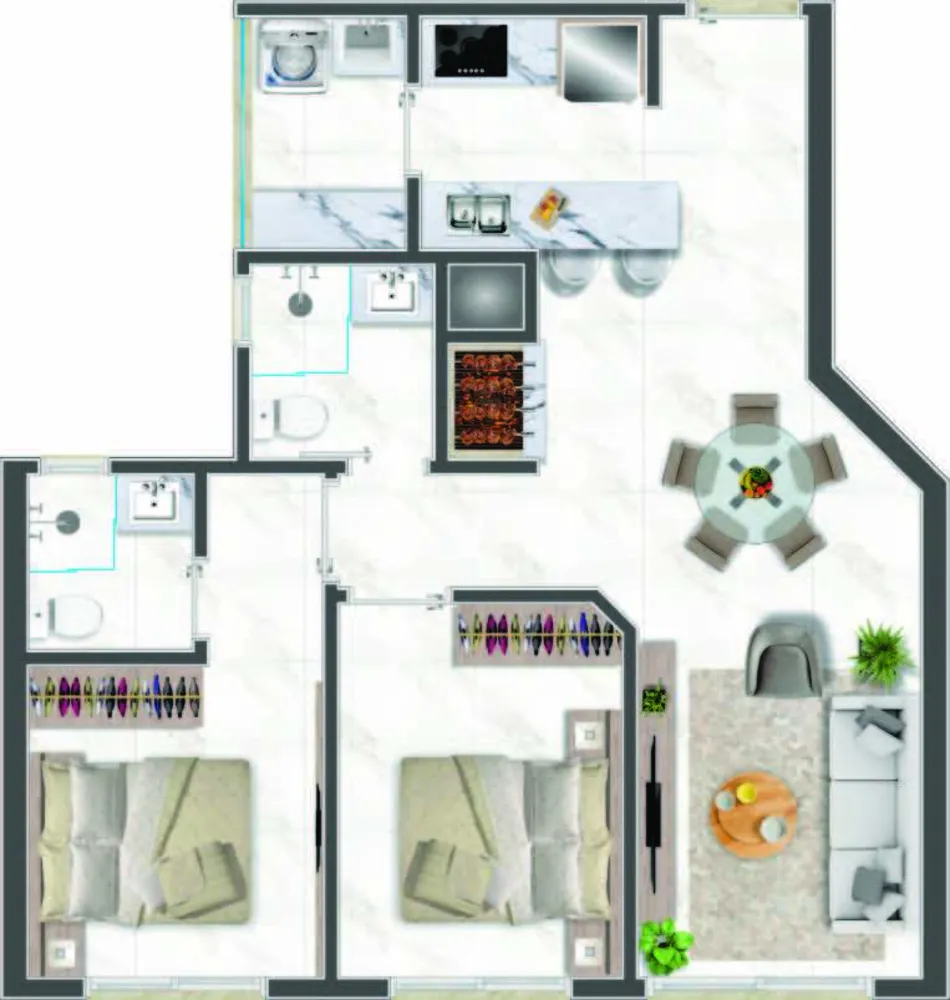Apartamento, 2 quartos, 104 m² - Foto 2
