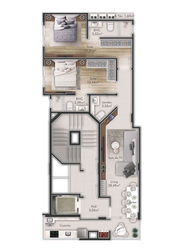 Apartamento, 2 quartos, 212 m² - Foto 2