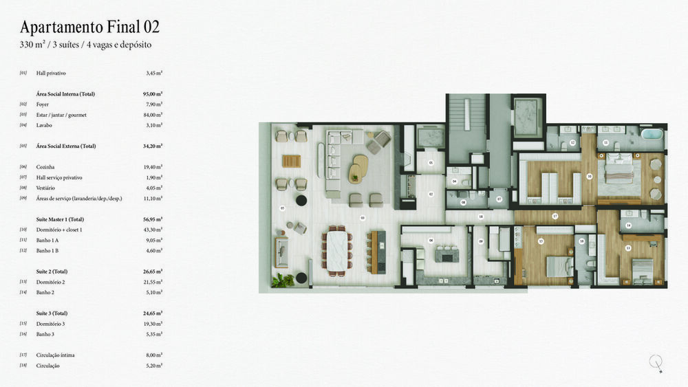 Apartamento à venda com 3 quartos, 329m² - Foto 4