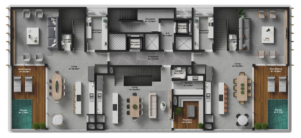 Cobertura, 3 quartos, 172 m² - Foto 12