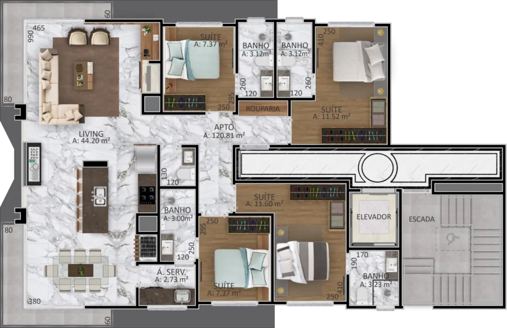Apartamento, 2 quartos, 71 m² - Foto 9