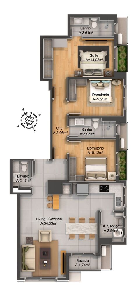 Apartamento, 2 quartos, 117 m² - Foto 7