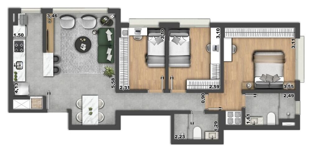 Apartamento, 2 quartos, 61 m² - Foto 4