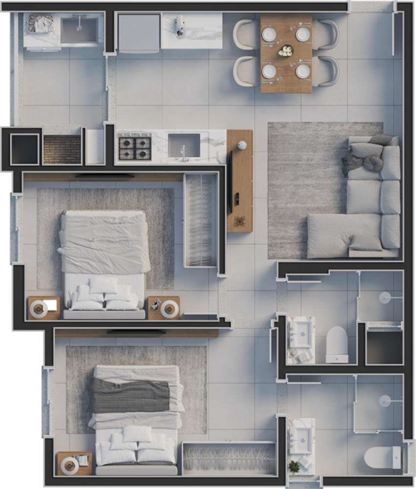 Apartamento, 2 quartos, 56 m² - Foto 4