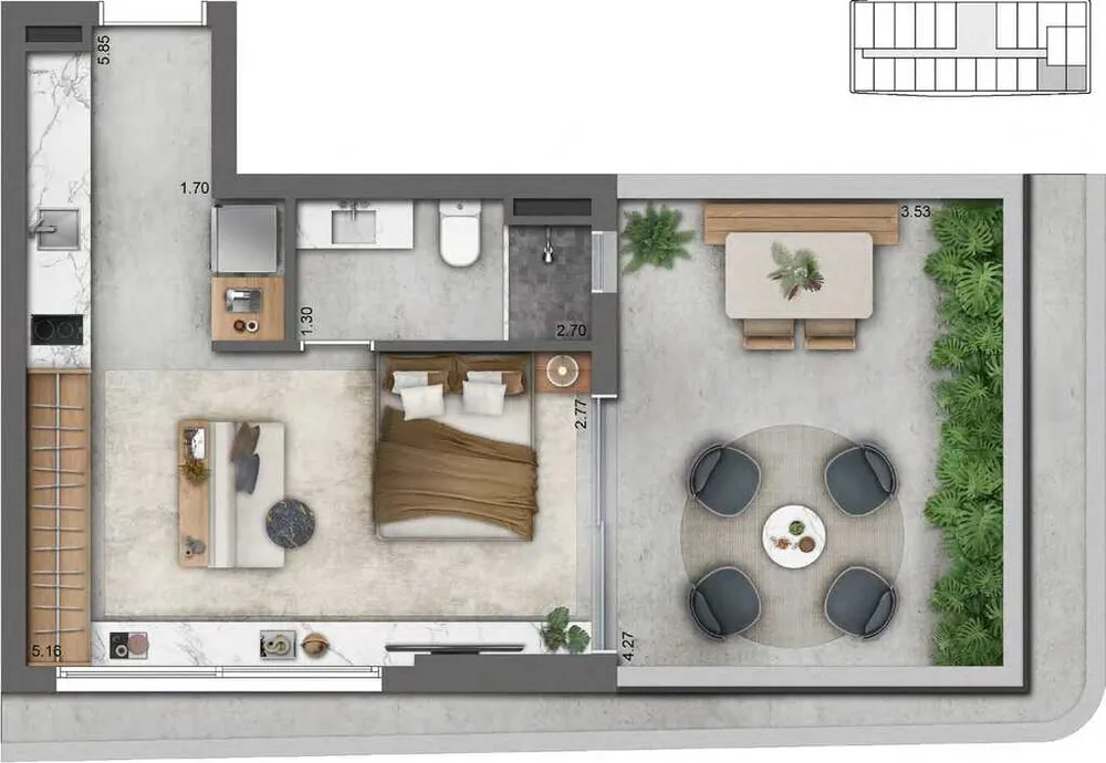 Apartamento, 1 quarto, 34 m² - Foto 12