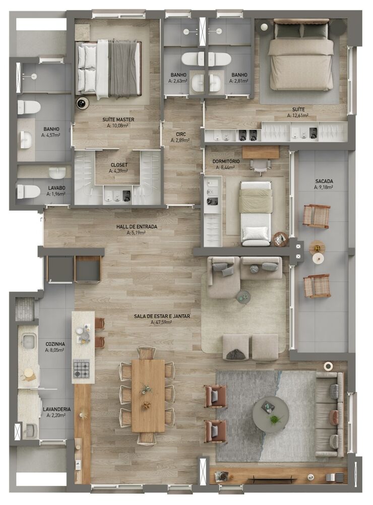 Apartamento à venda com 2 quartos, 67m² - Foto 7