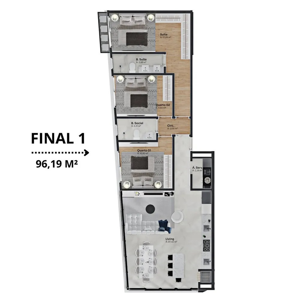 Apartamento, 3 quartos, 96 m² - Foto 12