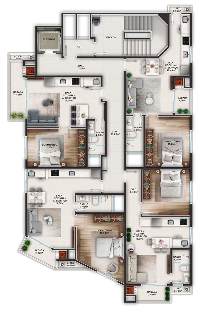 Apartamento à venda com 1 quarto, 49m² - Foto 4