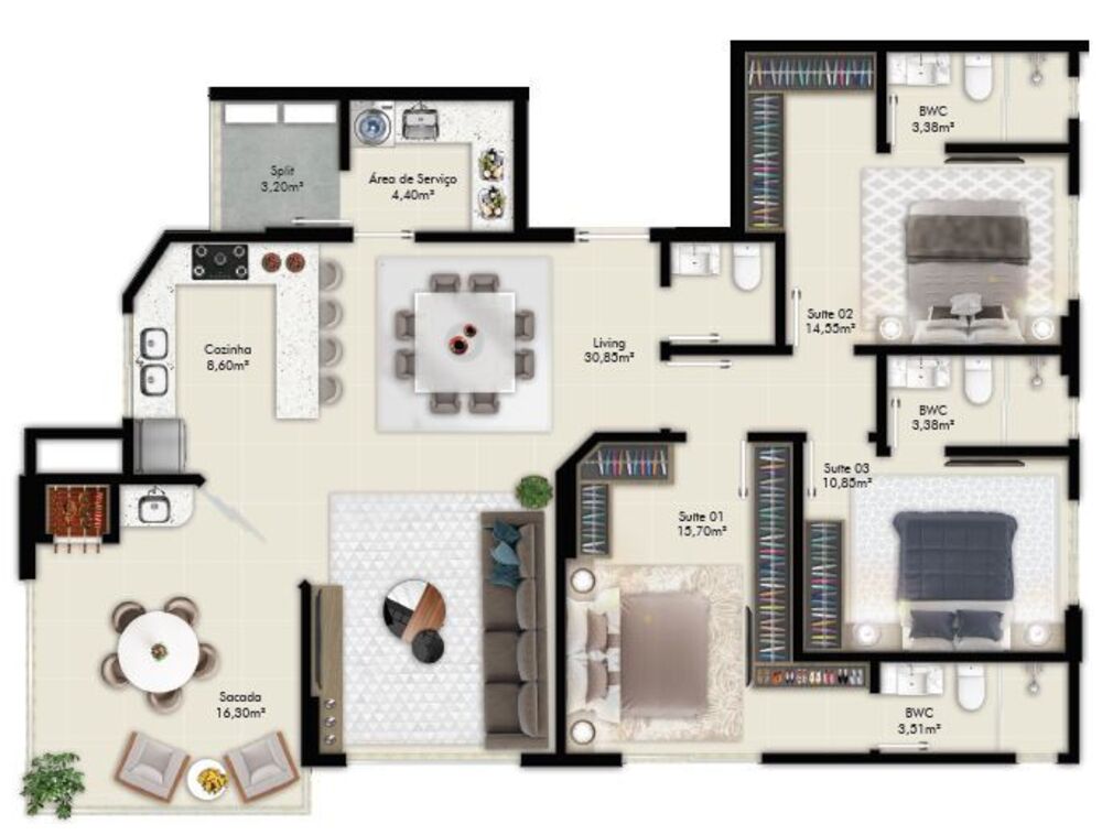 Apartamento, 3 quartos, 135 m² - Foto 5