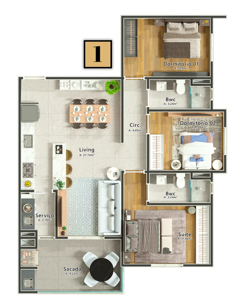 Apartamento, 2 quartos, 76 m² - Foto 10