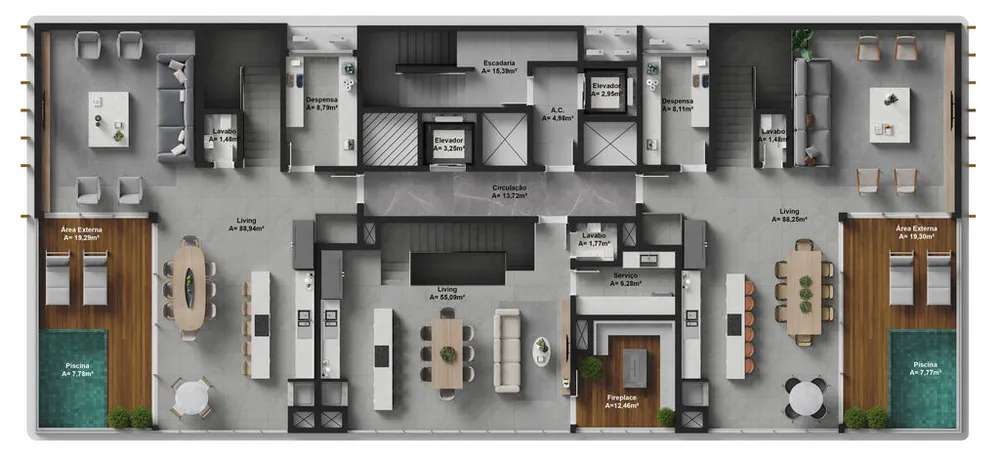 Cobertura, 3 quartos, 172 m² - Foto 8