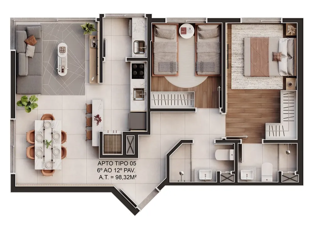 Apartamento, 3 quartos, 101 m² - Foto 7