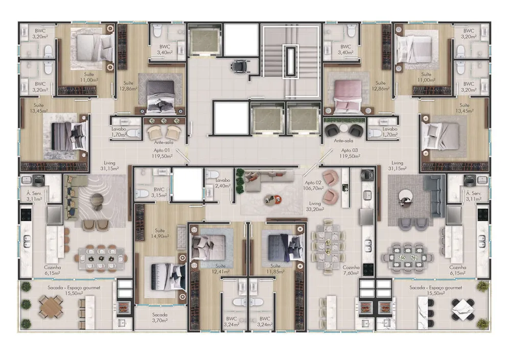 Apartamento, 3 quartos, 119 m² - Foto 4