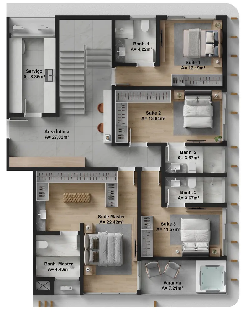 Apartamento, 3 quartos, 140 m² - Foto 11