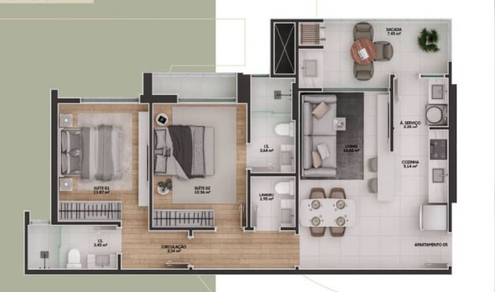 Apartamento, 2 quartos, 79 m² - Foto 6