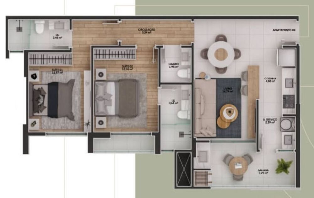 Apartamento, 2 quartos, 79 m² - Foto 14
