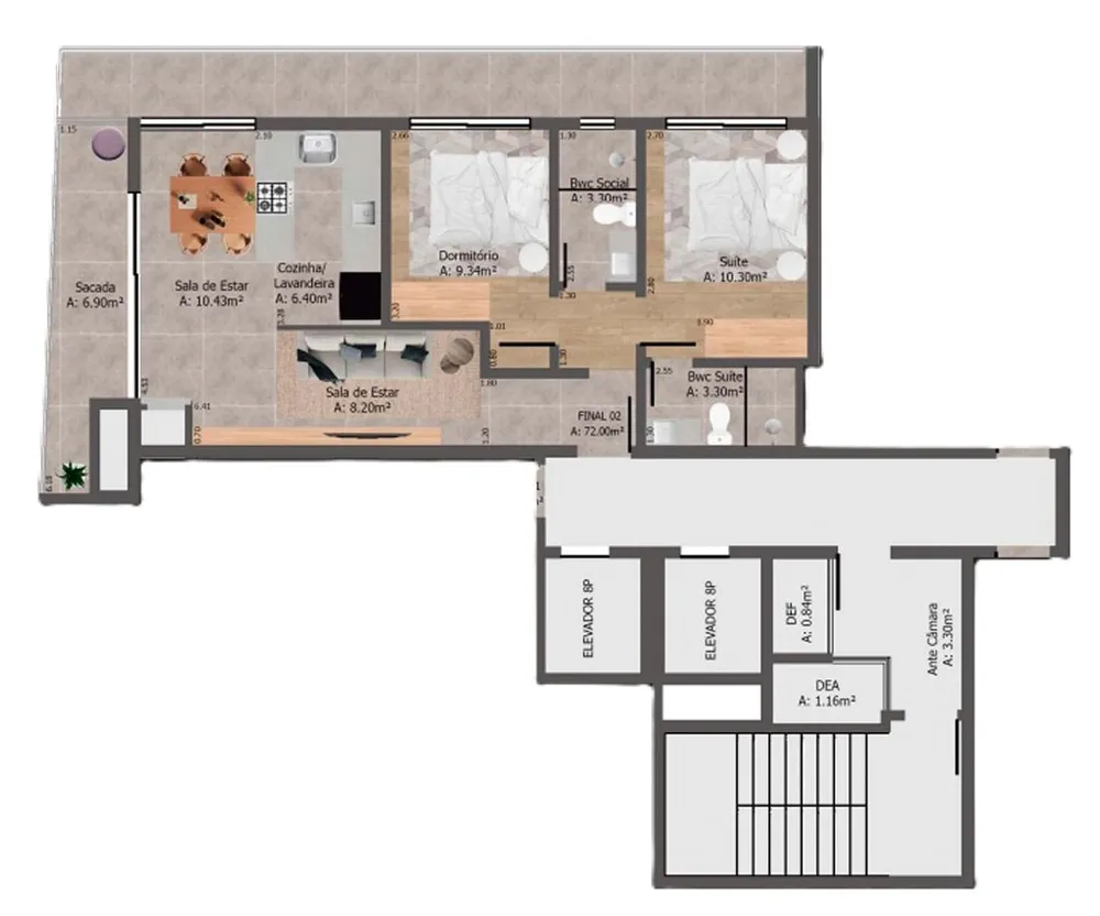 Apartamento, 2 quartos, 70 m² - Foto 7