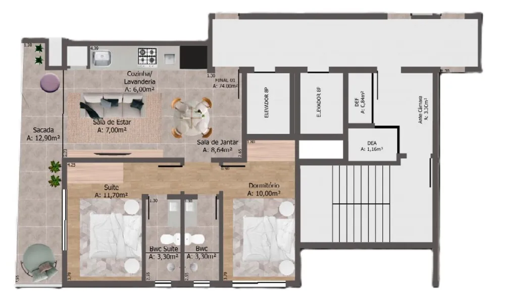 Apartamento, 2 quartos, 70 m² - Foto 8