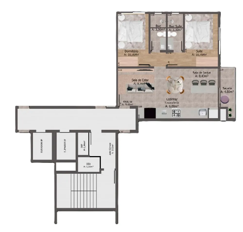 Apartamento, 2 quartos, 70 m² - Foto 6