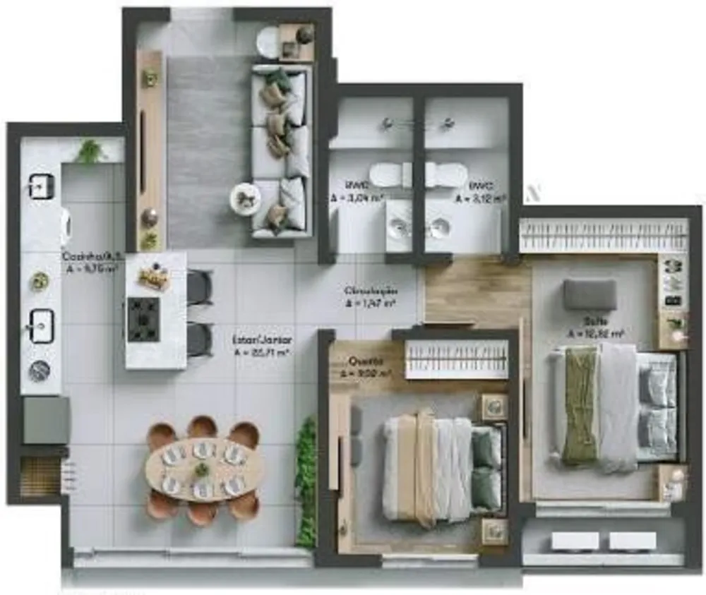 Apartamento, 2 quartos, 73 m² - Foto 2