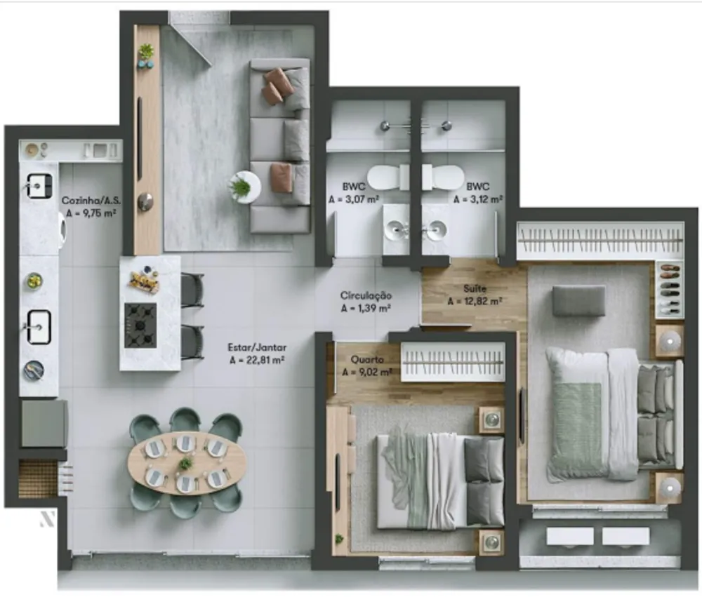 Apartamento, 2 quartos, 73 m² - Foto 3