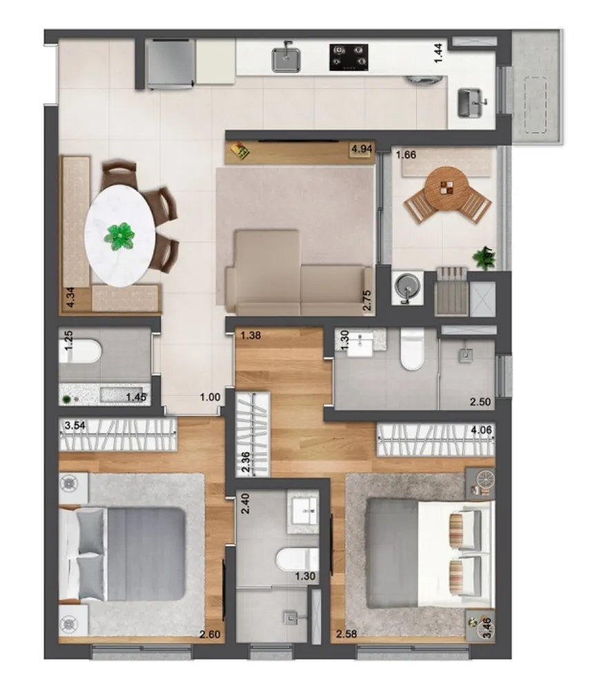 Apartamento, 2 quartos, 65 m² - Foto 12