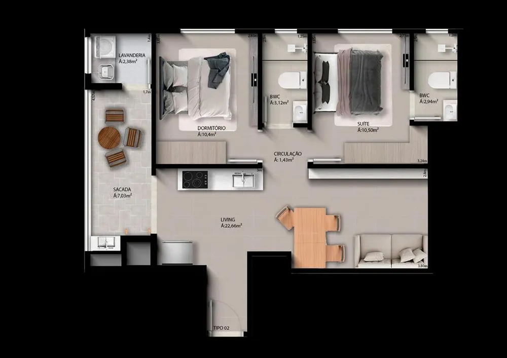 Apartamento, 3 quartos, 100 m² - Foto 6