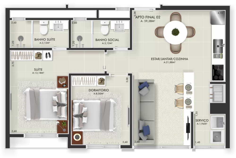 Apartamento, 3 quartos, 122 m² - Foto 4