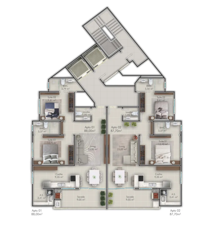 Apartamento, 2 quartos, 87 m² - Foto 8