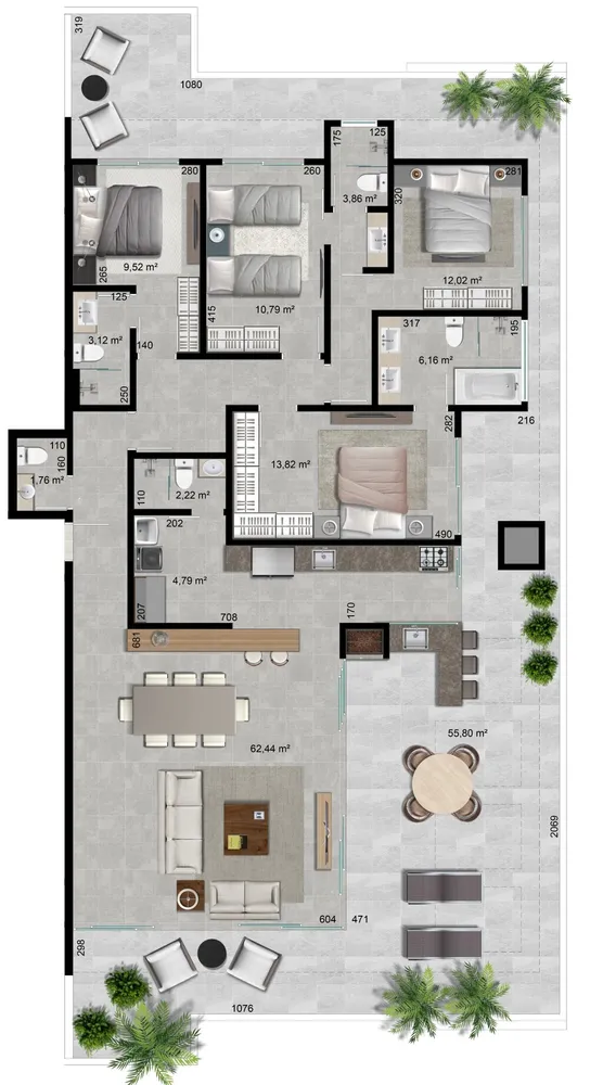 Apartamento, 3 quartos, 173 m² - Foto 12