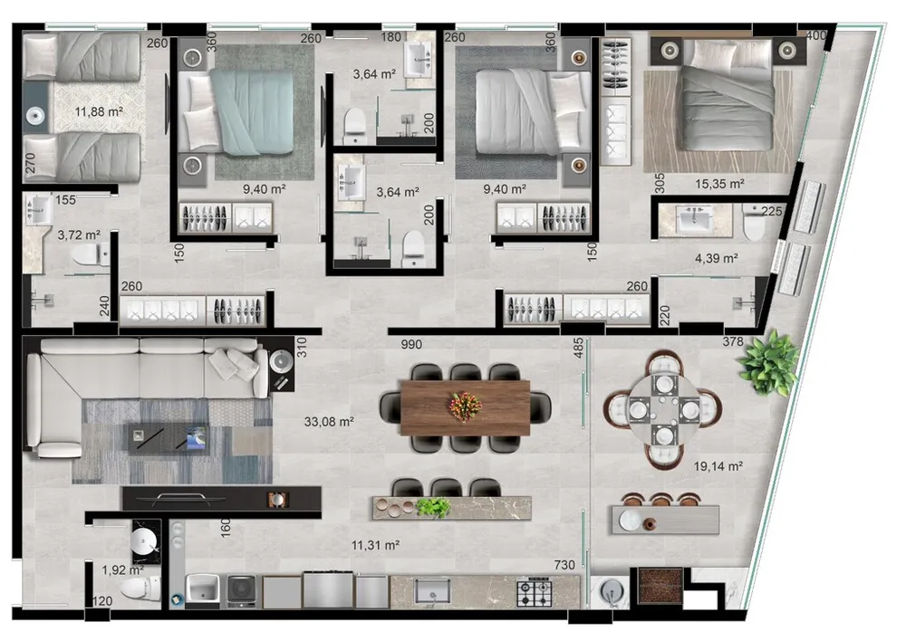 Apartamento, 3 quartos, 173 m² - Foto 9