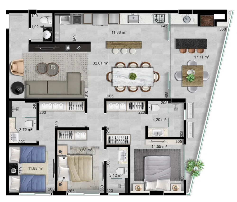 Apartamento, 3 quartos, 173 m² - Foto 7
