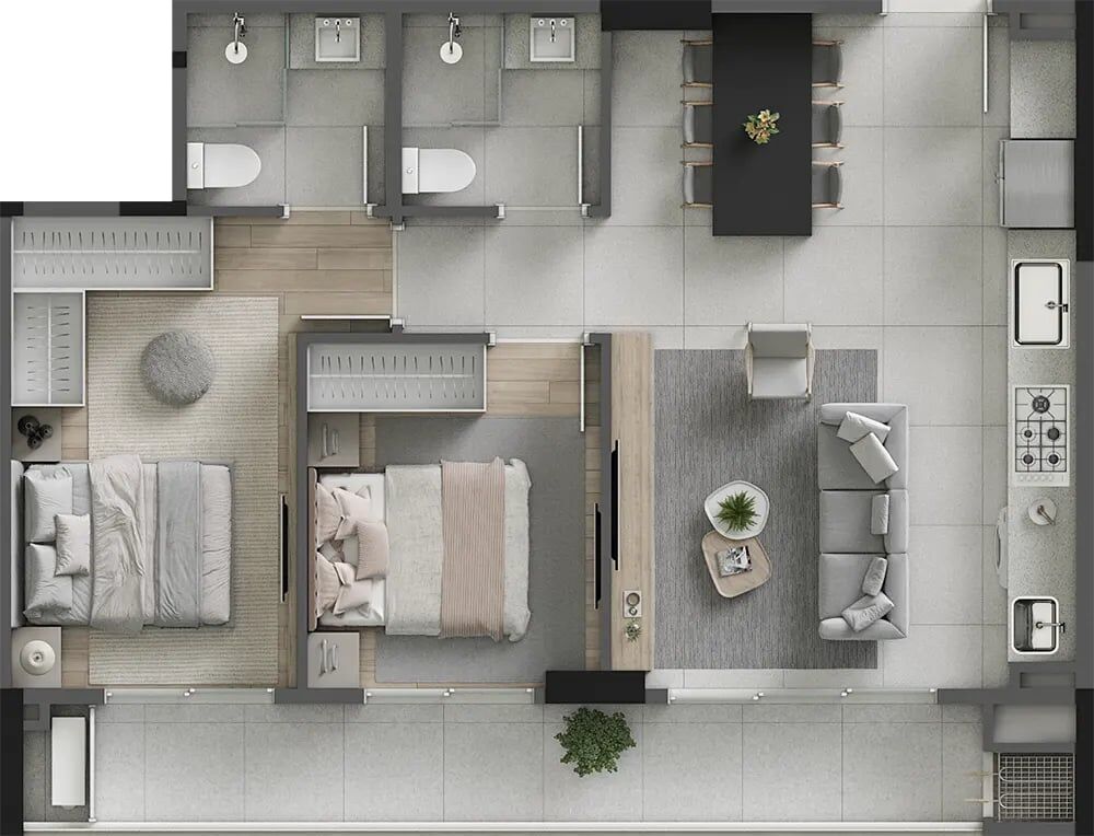 Apartamento, 2 quartos, 80 m² - Foto 3