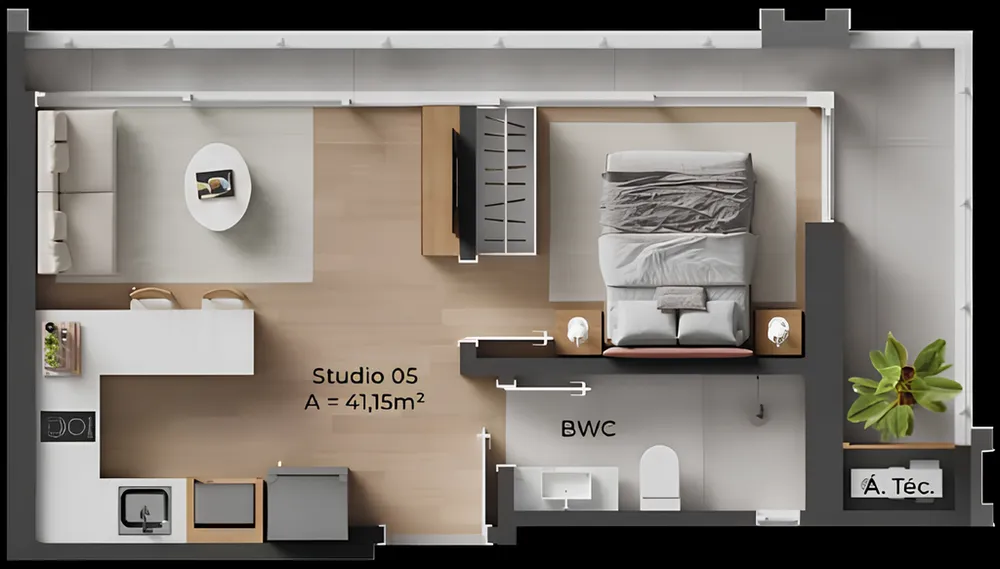 Apartamento, 1 quarto, 37 m² - Foto 10