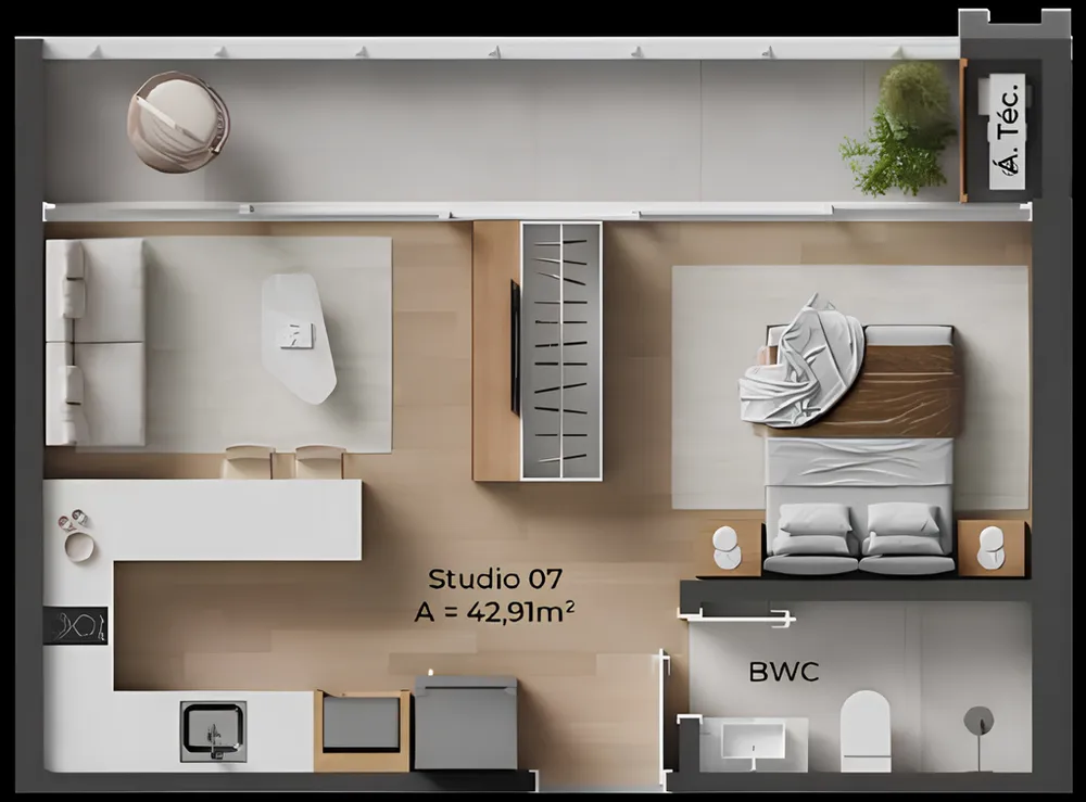 Apartamento, 1 quarto, 37 m² - Foto 12