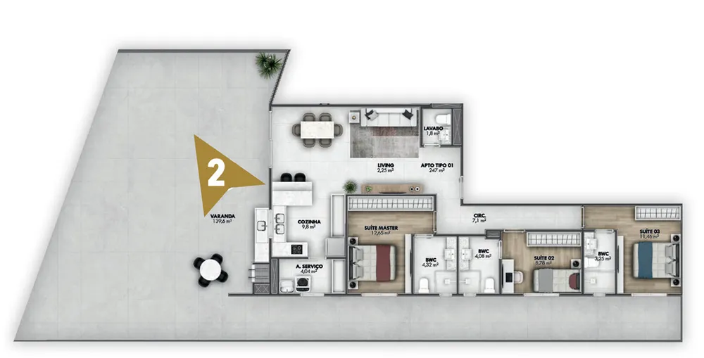 Apartamento, 2 quartos, 103 m² - Foto 8